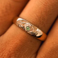 Gemstone Claddagh Band