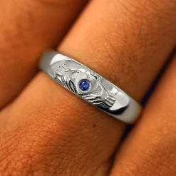 Gemstone Claddagh Band