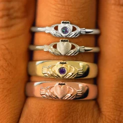 Gemstone Claddagh Ring