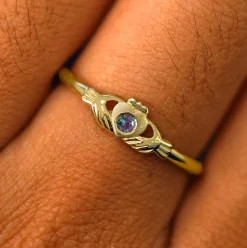 Gemstone Claddagh Ring