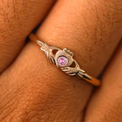 Gemstone Claddagh Ring