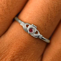 Gemstone Claddagh Ring