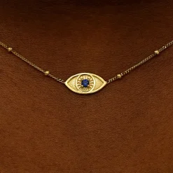 Gemstone Evil Eye Necklace