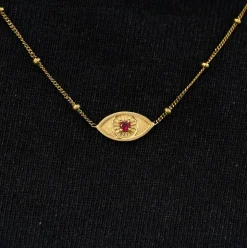 Gemstone Evil Eye Necklace