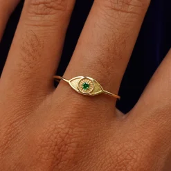 Gemstone Evil Eye Ring