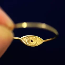 Gemstone Evil Eye Ring