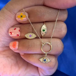 Gemstone Evil Eye Ring