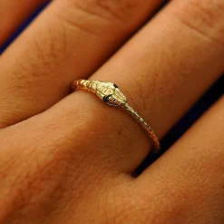 Gemstone Ouroboros Snake Ring
