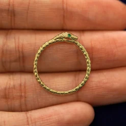 Gemstone Ouroboros Snake Ring