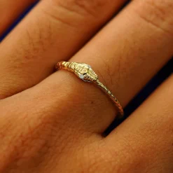 Gemstone Ouroboros Snake Ring