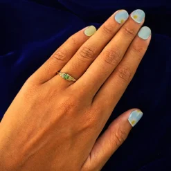Green Diamond Leaves Ring