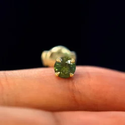 Green Sapphire Pressure Lock Earring