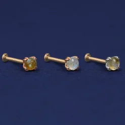 Labradorite Flatback Piercing