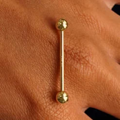 Large Straight Barbell Piercing