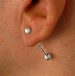 Large Straight Barbell Piercing