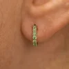 Light Green Lab Diamond Huggie Hoop