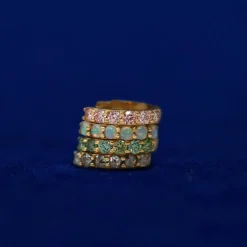 Light Green Lab Diamond Huggie Hoop
