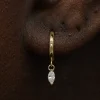 Marquise Lab Diamond Dangle Hoop
