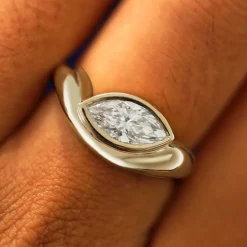 Marquise Lab Diamond Melted Ring