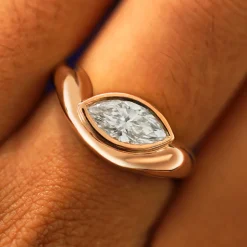 Marquise Lab Diamond Melted Ring