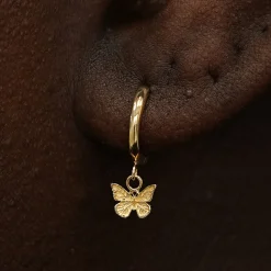 Mini Butterfly Dangle Hoop