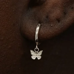 Mini Butterfly Dangle Hoop