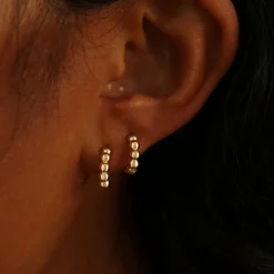Mini Puffy Beaded Hoop