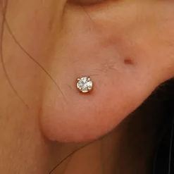 2mm Diamond Earring