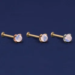 Moonstone Flatback Piercing