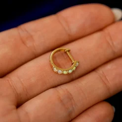 Opal Huggie Hoop