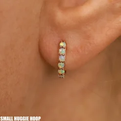 Opal Huggie Hoop