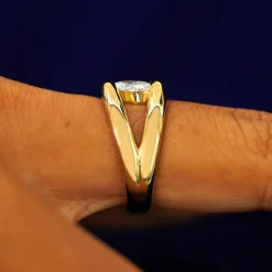 Oval Lab Diamond Tension Ring