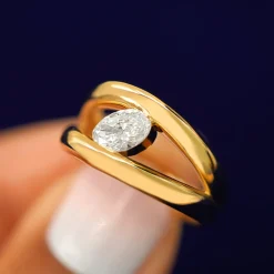 Oval Lab Diamond Tension Ring