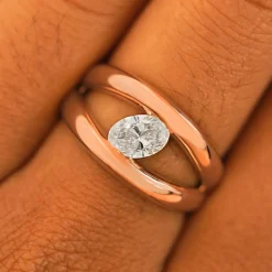 Oval Lab Diamond Tension Ring