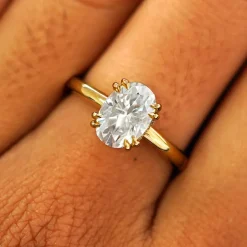 Oval Moissanite Halo Ring