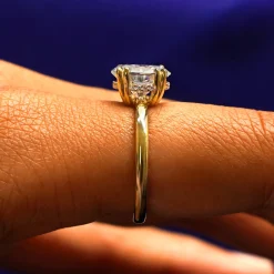 Oval Moissanite Halo Ring