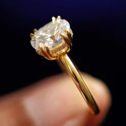 Oval Moissanite Halo Ring