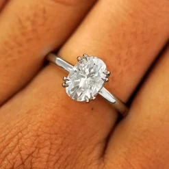 Oval Moissanite Halo Ring