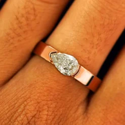 Pear Lab Diamond Ring