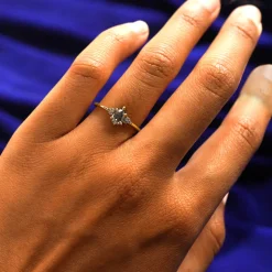 Pear Salt and Pepper Diamond Cluster Ring