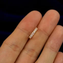 Pink Lab Diamond Huggie Hoop
