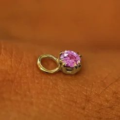 Pink Sapphire Charm