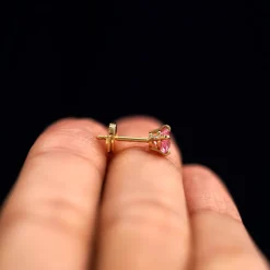 Pink Sapphire Pressure Lock Earring