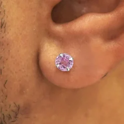 Pink Sapphire Pressure Lock Earring