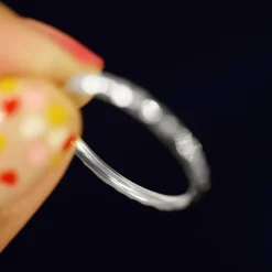 Platinum Curvy Hammered Band