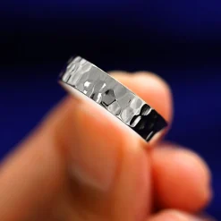 Platinum Industrial Hammered Band