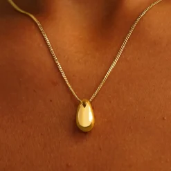 Puffy Teardrop Necklace