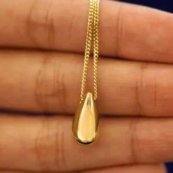 Puffy Teardrop Necklace