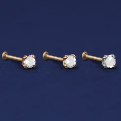 Rose Cut Diamond Flatback Piercing