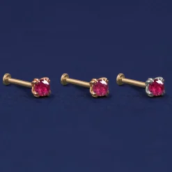 Ruby Flatback Piercing